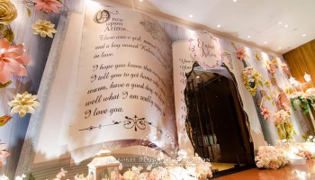 A magical fairytale entrance with “Once Upon a Time” Book.