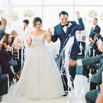 Modern Pink & Navy LA Rooftop Wedding