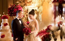 Glamorous wedding filled with gold and red colour