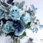 dusty blue 絲花花球