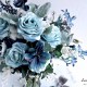 dusty blue 絲花花球