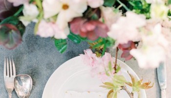 spring colors table setting