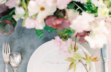 spring colors table setting