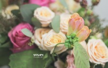 TROPICAL DELUXE BRIDAL BOUQUET AND MATCHING BOUTONNIERE