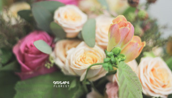 TROPICAL DELUXE BRIDAL BOUQUET AND MATCHING BOUTONNIERE
