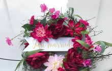 籐圈形結婚車花