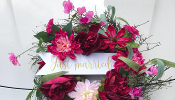 籐圈形結婚車花