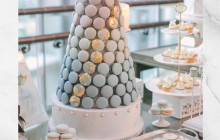 Initial cookies and the ombré blue macaron tower