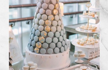Initial cookies and the ombré blue macaron tower