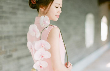 A very classy updo decorated