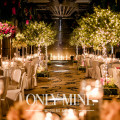 Candlelight and forest greens for the aisle with love and blessing.