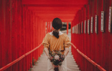 Dried flower bouquet.