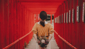 Dried flower bouquet.