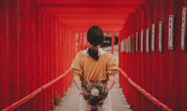 Dried flower bouquet.